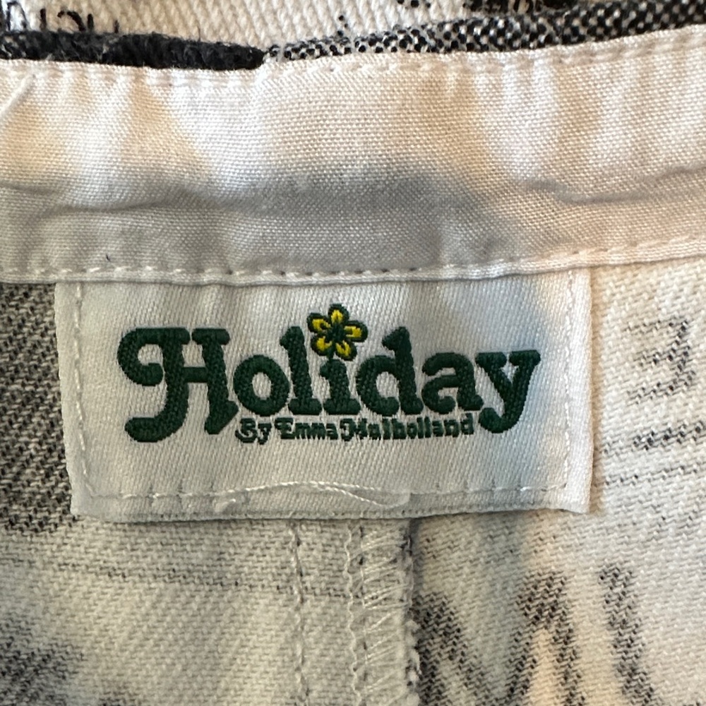 Holiday by Emma Mulholland Vintage Newspaper Design Print Wide Leg Pants EUC
